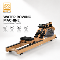 Máquina de remo de agua comercial de madera maciza, remo de agua profesional de madera de roble, equipo de fitness cardiovascular para gimnasio y hogar con monitor LCD