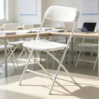 Chaise pliante minimaliste blanche, directement de l'usine, facile à ranger, pour dortoir universitaire, mobilier assorti