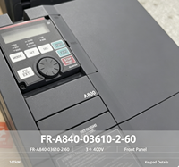 Variateur de fréquence Mitsubishi FR A840 03160 2 60 132KW VFD 380V Triphasé AC, contrôle vectoriel sans capteur, multi-étiquettes 260A 590Hz, onduleur CE