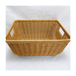 Rectangular Woven <b>Storage</b> <b>Basket</b> Deep Curved Bottom For Desk Toy Snack Organizer Eco Friendly Guangzhou Made - Product Image 4