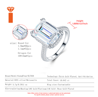 Bague en moissanite taille émeraude 10 carats, bague en argent sterling 925 personnalisée pavée, bague de fiançailles en moissanite pour femme, cadeau de demande en mariage