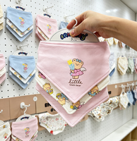 Bavoirs pour bébé en coton, doux, absorbants, avec boutons pression, imprimés de dessins animés