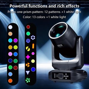 RZ 200W BSW <span class=keywords><strong>LED</strong></span> Ring Strip Spot 18 Prismas giratorios Rainbow 12Gobo 14 Color Effect Luz de haz de cabeza móvil para DJ DISco Party - Product Image 2