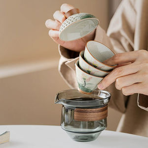 ชุดน้ำชาสำหรับเดินทางหนึ่งชิ้นชุดถ้วยชาพกพาสะดวก2ใบชุดชงชากังฟูสำหรับตั้งแคมป์กลางแจ้ง - Product Image 3