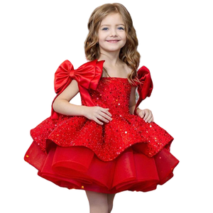 strapless open back dress Red Petal Tutu Skirt, Flower Fairy Costume, ships Fast main image 1