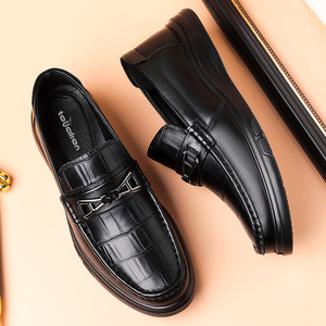 Chaussures décontractées pour hommes en cuir de vachette première couche, à lacets, avec semelle extérieure en caoutchouc et doublure en microfibre, toutes saisons - Product Image 2