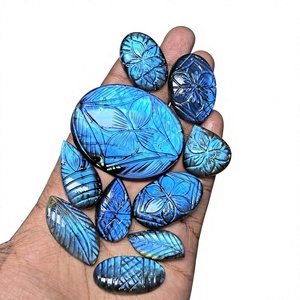 Pendentif en pierre précieuse cabochon sculptée en quartz naturel, multi-reflets, formes variées, taille 20-40mm, en vrac - Product Image 1