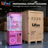 LIFUN 31'' Grande machine à griffes à monnayeur pour peluches roses, machine de jeu d'arcade de distribution de prix