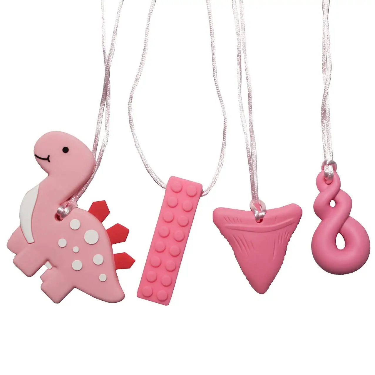 Collier à mâcher en silicone pour enfants atteints de TDAH autisme bébé dinosaure larme requin jouet de dentition à mâcher