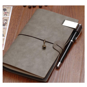 कलम पाश चमड़े पत्रिका नोटबुक पेंसिल धारक बुकमार्क धातु क्लिप के साथ कलम धारक के साथ पीतल क्लिप | कलम पाश - Product Image 4