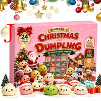 Calendrier de l'Avent Noël 2026 : Lot de 24 Jouets Squishy Doux et Mignons en Forme de Dumpling, Boîte Surprise de Fêtes