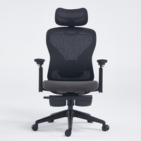 Chaise de bureau exécutive en maille noire de Guangzhou, design moderne de haute qualité avec repose-pieds pivotant réglable en hauteur pour salon