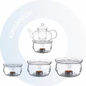 Glass Tea Warmer for Teapot Heat Resistant Glass Stove to Keep Tea Warm Round Shape Coffee Pot Teapot Base