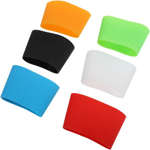 Factory Custom <b>Reusable</b> Non-Slip Heat Resistant Food Grade Eco-Friendly Classic Silicone Sleeve Custom Colors Tea <b>Cups</b> Saucers - Product Image 1