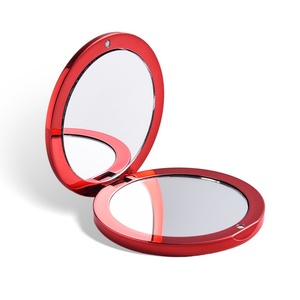 Personalized Luxury Round Shape Dual Side Red Plating Round Fashion <b>Compact</b> <b>Mirror</b> - Product Image 4