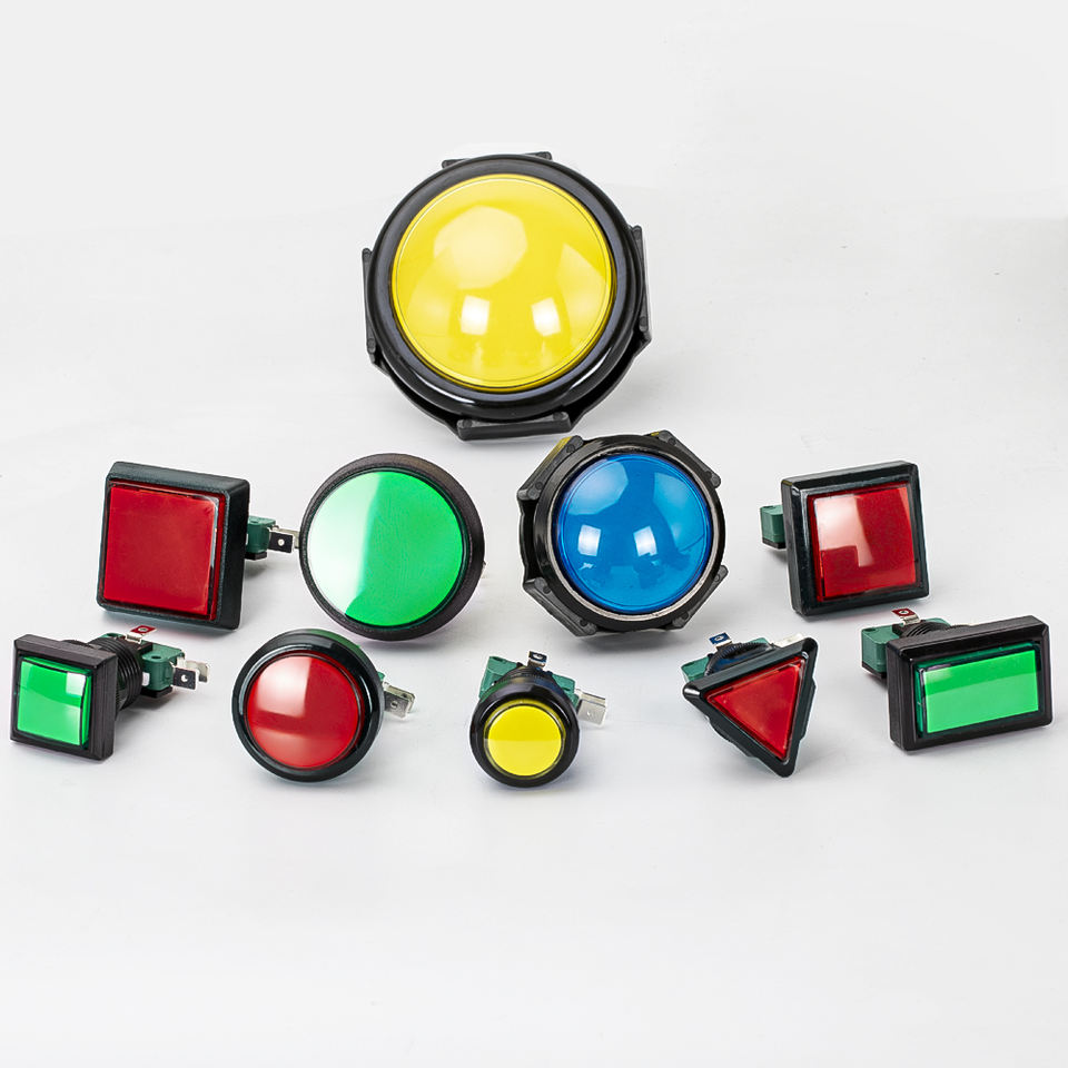Fish Game Cash Out Button Arcade Button Colors Led Light Lamp Round Game Machine Arcade Push Buttons With Micro