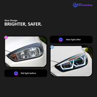 Faros Delanteros BBA para Ford Focus 2015-2018, Lentes de Proyector de Alta Potencia, Señal Dinámica DRL, Autopartes