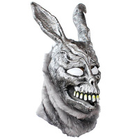 Masque en latex Evil Rabbit argenté pour Halloween, idéal pour les fêtes, le cosplay, la décoration de bar, avec illusion de tête d'animal et d'effigie de lapin mort.