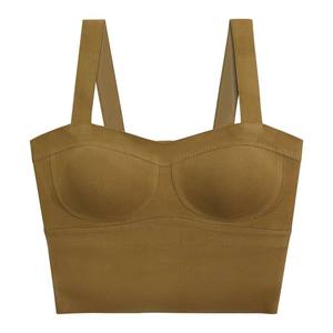 Femmes automne hiver Nylon <span class=keywords><strong>sans</strong></span> manches respirant fronde <span class=keywords><strong>gilet</strong></span> solide noir blanc haut intérieur tricoté chaud Base poitrine Pad fait - Product Image 1