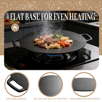 Plaque de cuisson ronde en fonte antiadhésive pour barbecue extérieur, style coréen, pour grillades et cuisson à plat