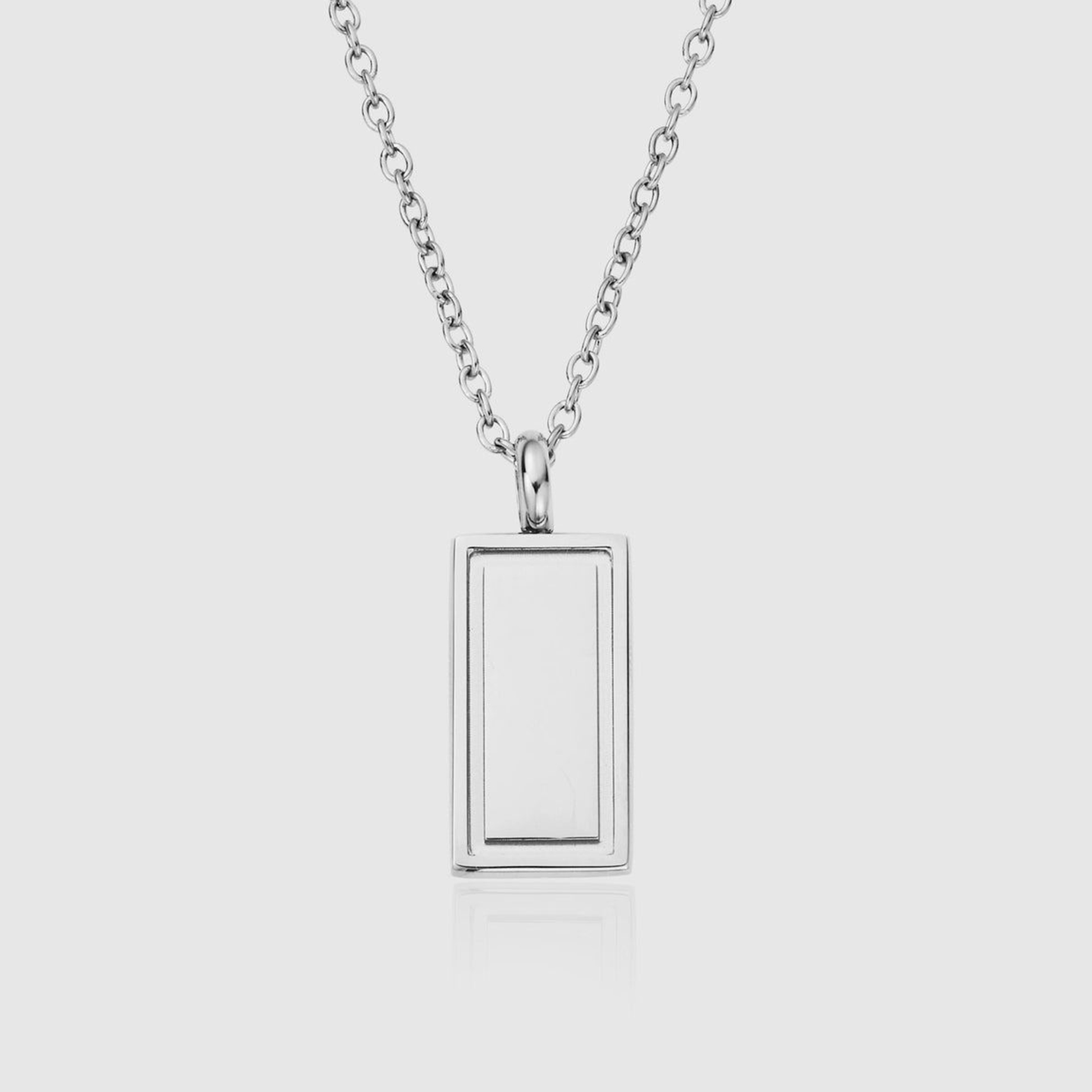 Collana Lunga Con Ciondolo A Barra In Acciaio Inox - Regolabile 60 Cm, Per Uomo E Donna - 2