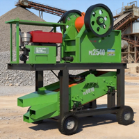 Concasseur à mâchoires mobile mini portable, moteur diesel, PLC, capacité max. 40 t/h, concassage et criblage de pierres pour l'exploitation minière, intégré