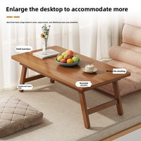 Table basse pliante moderne en bois massif pour l'extérieur, table à thé, tatami, baie vitrée, banc rectangulaire bas pour balcon