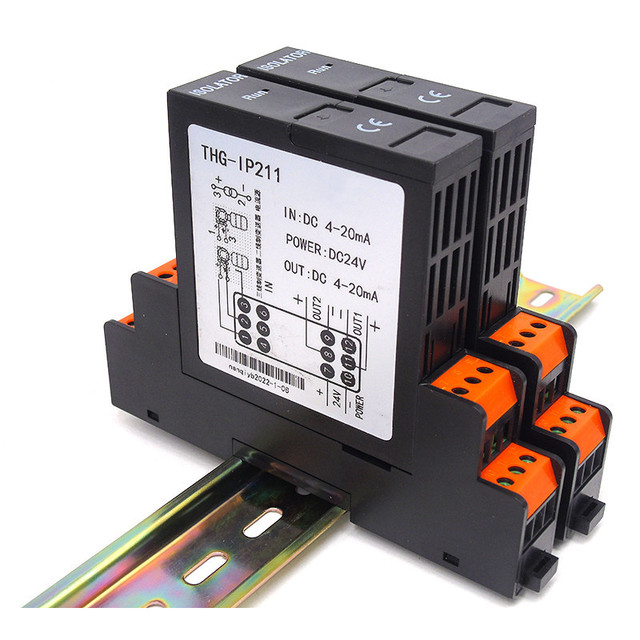 Taihua THG-IP211/511/111 signal Isolator Active Transmission Rail Type Voltage Converter 1 in 2 Out 4-20mA Input 0-10V Output