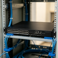 Commutateur réseau PoE+ géré H3C de couche 3 avec 28 ports Ethernet Gigabit, budget de 370 W et 8 ports SFP+ 10G en uplink
