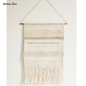 พรมแขวนผนังศิลปะผ้าฝ้ายโบฮีเมียนแบบทำมือสำหรับตกแต่งโรงแรมและบ้าน - Product Image 5