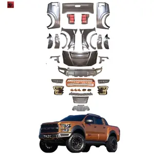 طقم كامل مصد أمامي وخلفي للسيارة طقم تحويل لهيكل السيارة طقم جسم لسيارة 2012-2020 فورد رينجر T7 T8 لتغيير موديل 2018 F150 F-150 رابتور
