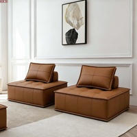 Quadratisches Modulares Sofa Würfelblock Leder Stoff Ottoman Sofa Frei Kombinierbares Sektionalsofa für Moderne Apartments Wohnzimmer Hotel