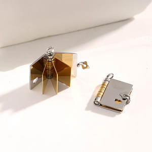 Colgantes y dijes de moda de acero inoxidable 316L chapados en oro PVD de 14K y 18K personalizados DIY, dije de libro para pulsera para la fabricación de joyas - Product Image 4