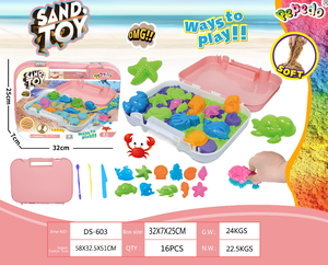 MILI TOYS 1000g pour ensemble de pâte à <span class=keywords><strong>modeler</strong></span>, boîte de rangement portable, véhicule d'ingénierie, kit de moules 3D animaux marins et dinosaures, non toxique - Product Image 4