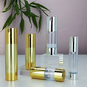 Flacon pompe airless de luxe vide 15ml 30ml 50ml, argent brillant électroplaqué UV, pour crème et lotion - Product Image 2