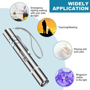 Interactive Aluminum Alloy Laser Pointer for Indoor Cats with Red/UV/Purple <b>Lights</b> <b>Rechargeable</b> Battery 1000+ Distance - Product Image 6