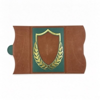 Nouveau porte-certificat pliable en cuir PU, plaque en bois vierge avec support en aluminium, personnalisable pour les plaques de récompense