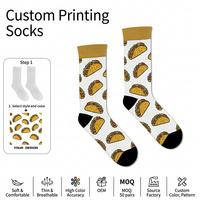 Chaussettes en coton personnalisées avec logo, respirantes, imprimées, colorées, à motifs d'animaux de dessin animé, écologiques, amusantes, pour femmes, vente en gros
