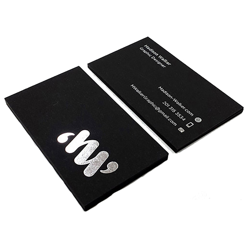 Special paper business card printing free design personalized custom black card gold silver hot stamping name card printing