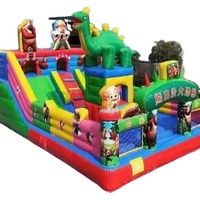 Structure gonflable licorne en PVC avec toboggan, matériau non toxique, certifiée CE, taille personnalisable pour location extérieure