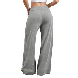 Premium Custom Women Baggy Sweatpants 100% Cotton Soft Material Loose Fit Track Pants Ladies Wide Leg Casual Streetwear <b>Trousers</b> - Product Image 5
