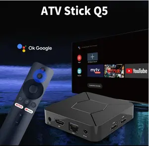 Penjualan terlaris kotak tv 4K iATV Android 10.0 pengendali jarak jauh suara Allwinner H313 2GB 8GB TV box android uap Q5