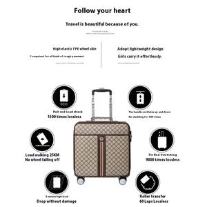 Simple Ladies High Color Value Waterproof Pvc <b>Suitcase</b> Front Opening Cabin Trolley Bag <b>Roller</b> Bag Spinner Luggage - Product Image 2