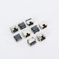 Connecteur réseau RJ45 vertical 8P8C en PBT, soudable, pour montage sur circuit imprimé (SMT)
