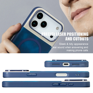 Étui de luxe en cuir PU color block pour <span class=keywords><strong>iPhone</strong></span> 18/18 Pro/18 Pro Max, coque magnétique de créateur à couleurs contrastées, vente en gros OEM ODM - Product Image 4