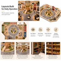 Conception de terrain de jeux intérieur, intersection routière modulaire, marché urbain, devantures de magasins, certifié CE, centre de divertissement familial