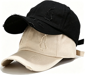 Gorra de Béisbol Vintage Lavada y Desgastada para Hombre, Gorra Tipo Dad Desgarrada y Rota, Primavera Verano, Casual, Transpirable, Personalizada - Product Image 1