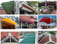 Auvent rétractable électrique en aluminium en gros, autoportant, double face, avec voile en polyester, pergola motorisée pour patio et jardin