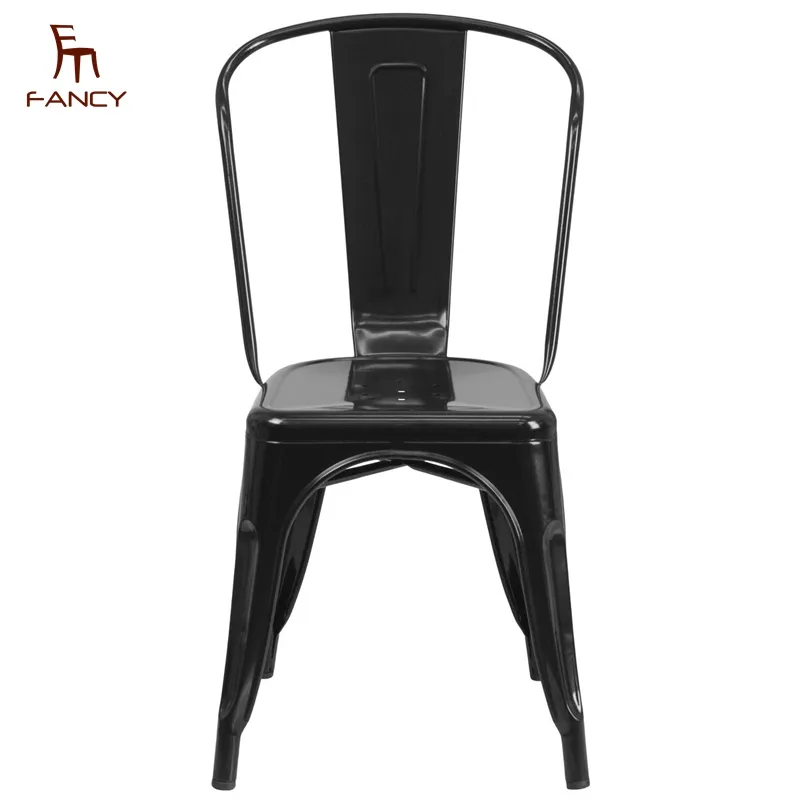 Металлические дешевые стулья для ресторана, столовой, черный металлический стул Tolix
