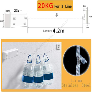 Cuerda de Alambre Retráctil Portátil para Colgar Ropa, Flexible, Desmontable, Reciclable, Metálica, con Capacidad de Carga de 20 kg, Venta al Por Mayor - Product Image 3